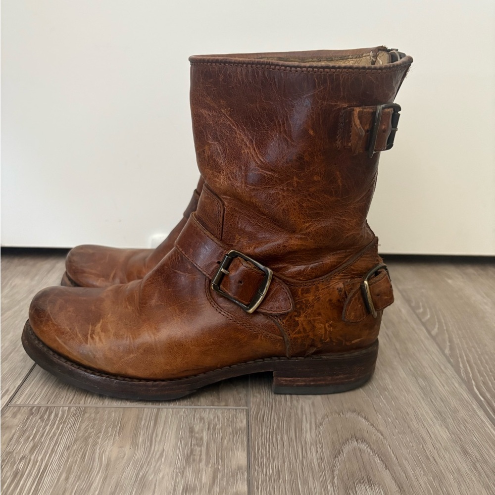 Frye Brown Leather Ankle Boots